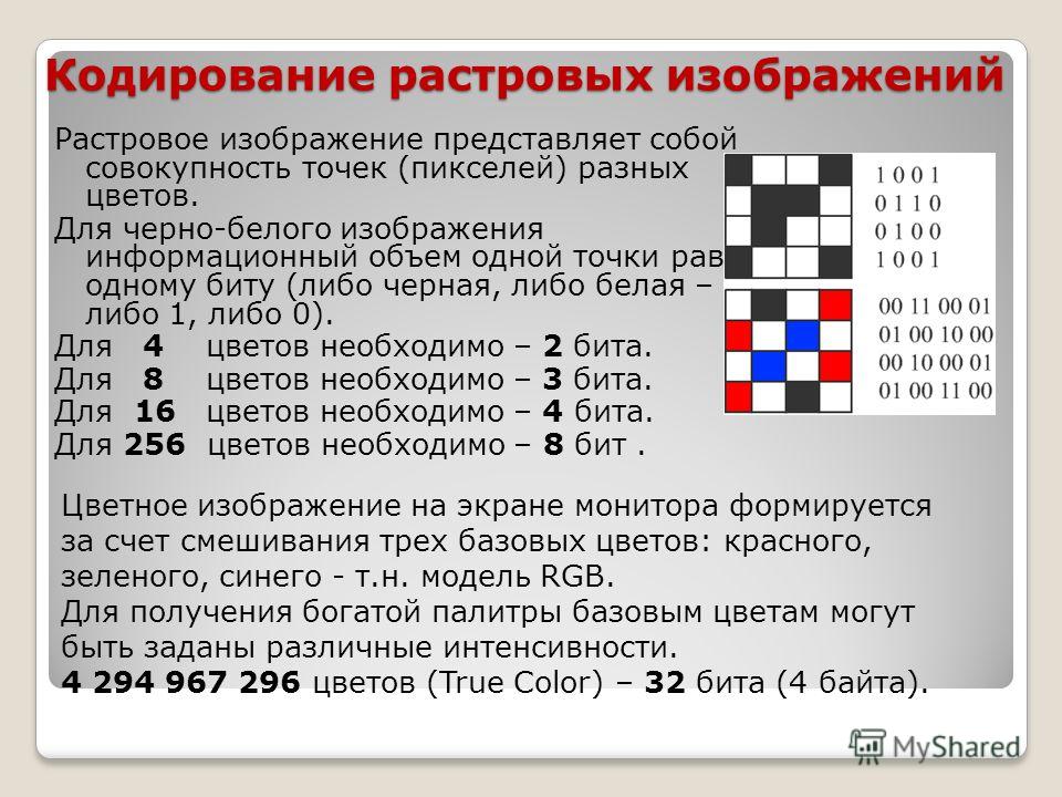 Сколько бит видеопамяти требуется для кодирования одного пикселя 8 цветного