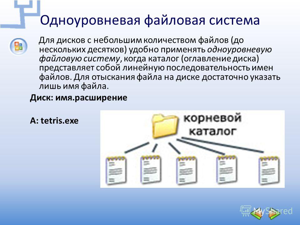 Одноуровневая иерархическая файловая система. Одноуровневая файловая система и многоуровневая файловая система. Одноуровневая двухуровневая и многоуровневая файловая система. Файловая структура диска одноуровневая.