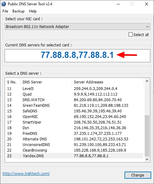 Яндекс dns не работает