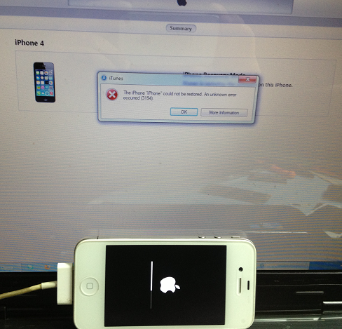 Не удалось восстановить айфон ошибка 3194
