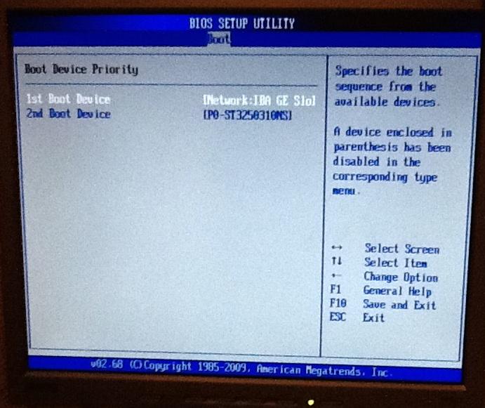 Нет boot device priority в bios