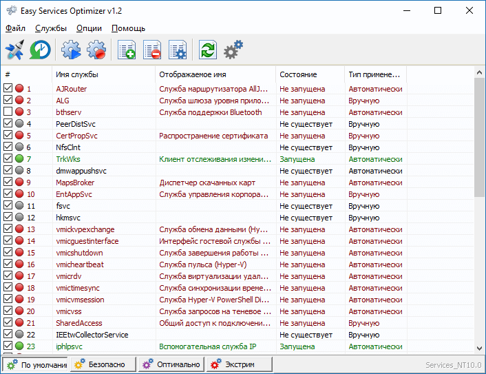 ΠΡΠΏΠΎΠ»ΡΠ·ΠΎΠ²Π°Π½ΠΈΠ΅ Easy Service Optimizer, ΡΡΠΎΠ±Ρ ΠΎΡΠΊΠ»ΡΡΠΈΡΡ ΡΠ»ΡΠΆΠ±Ρ ΠΊΠ°ΠΊΠΈΠ΅ ΡΠ»ΡΠΆΠ±Ρ ΠΌΠΎΠΆΠ½ΠΎ ΠΎΡΠΊΠ»ΡΡΠΈΡΡ Ρ ΠΏΠΎΠΌΠΎΡΡΡ Easy Service Optimizer