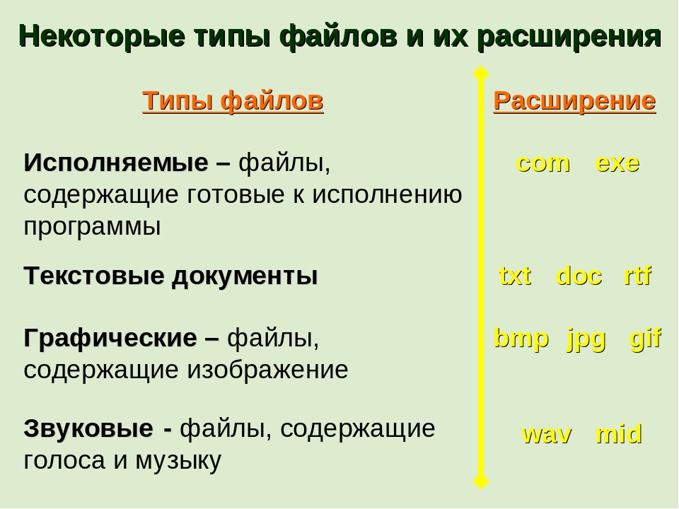 Типы файлов не подверженные заражению