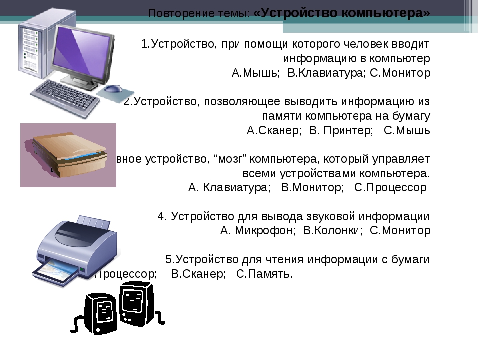 Сведения об устройстве компьютера которые получают ученики на уроках информатики можно разделить на