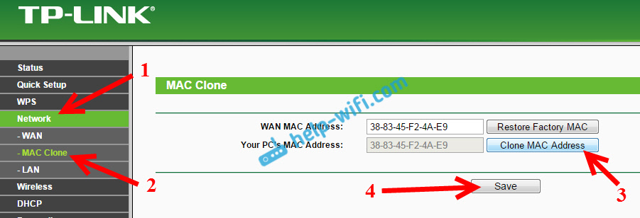 Клонирование MAC-адреса на роутере Tp-Link