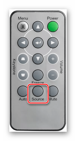 Использование пульта с кнопкой Source