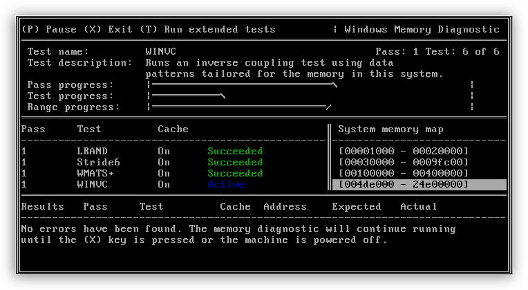 Проверка модулей оперативной памяти на работоспособность программой Windows Memory Diagnostic Utility