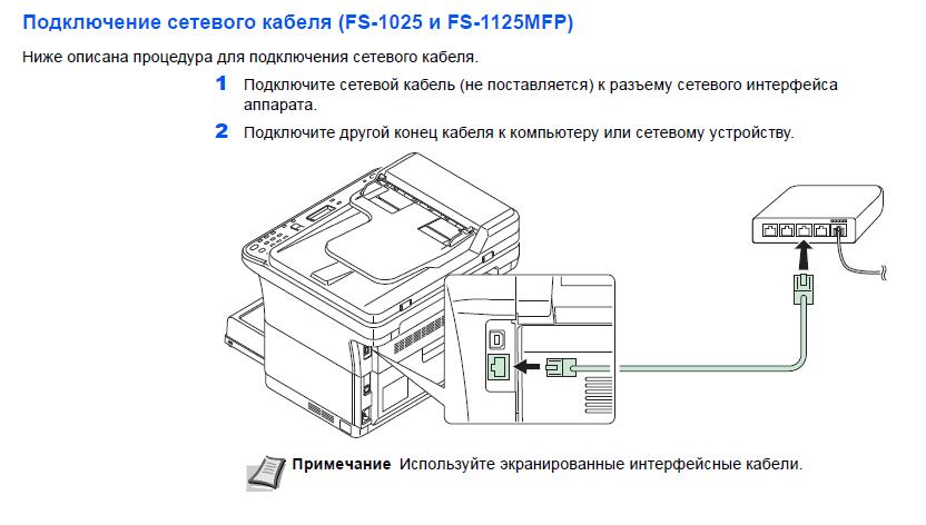 Подключите принтер к источнику питания и подсоедините кабель usb