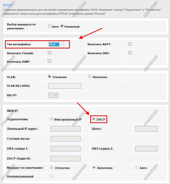 как настроить динамический ip на саджемком 4320 в1