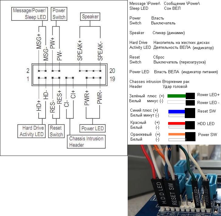 Схема подключения материнской платы asrock n61p s