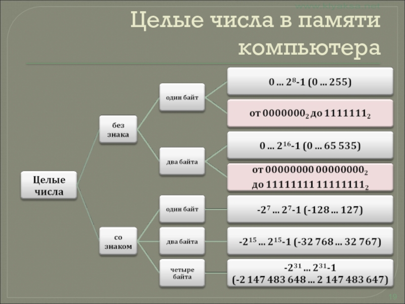 Представление чисел в памяти компьютера