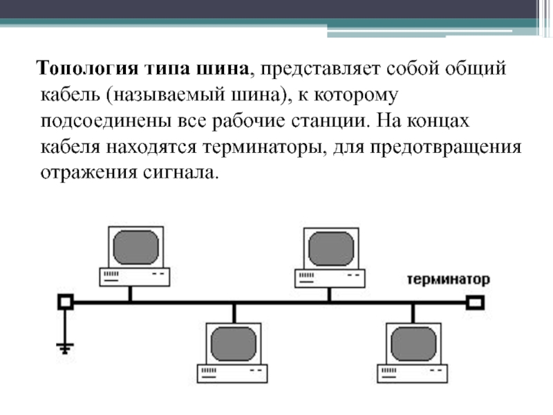 Поясните принцип соединения компьютеров локальной сети звезда и линейная шина