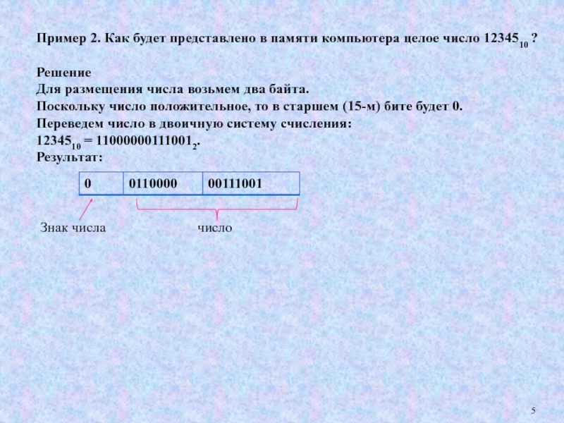 Как в памяти компьютера запишется число 34