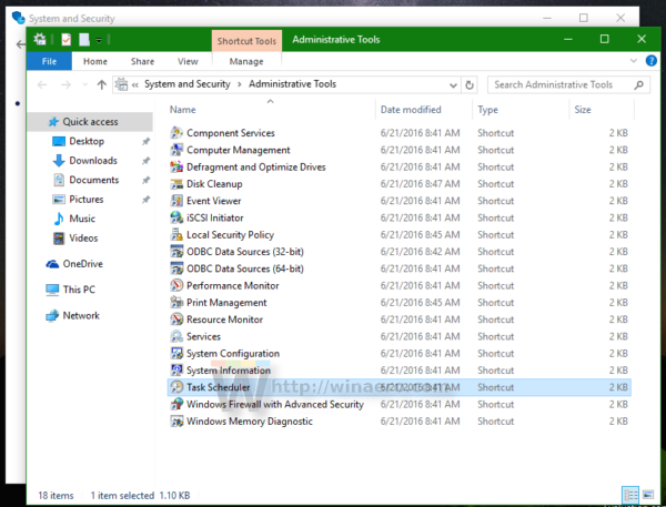 Windows 10 administrative tools