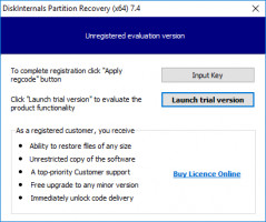 The trial version of Partition Recovery.