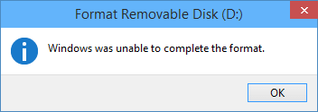 USB drive cannot be formatted