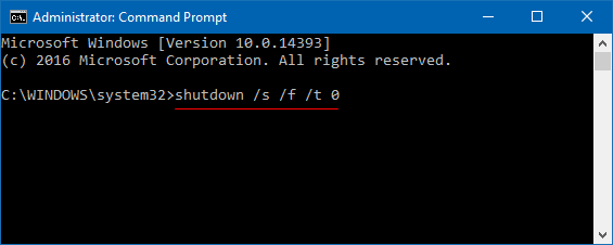 Perform a full shutdown using Command