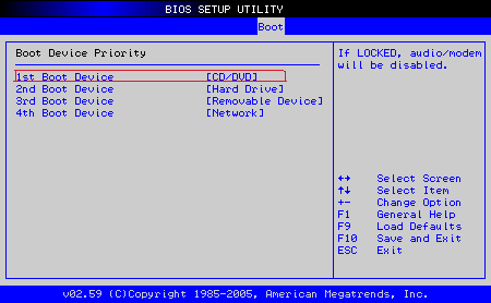 Change boot order in BIOS