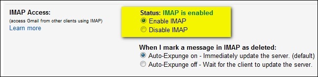 enable imap gmail